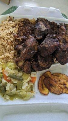 Jerk chicken dinner.