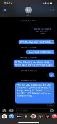 Alex ghosted me.