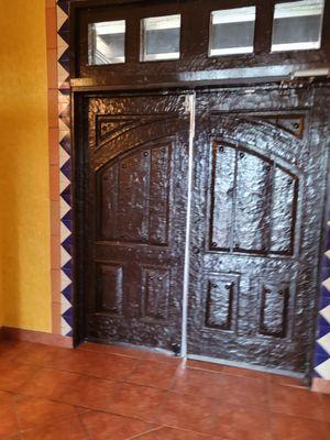 Beautiful carved entrance doors