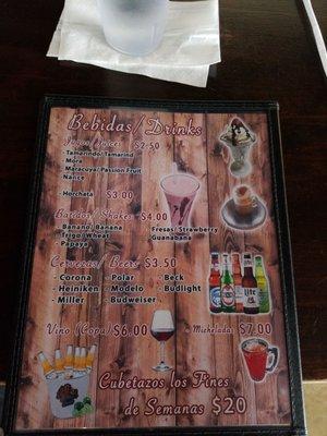 3rd page of menu