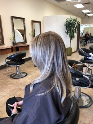 Cool blonde balayage