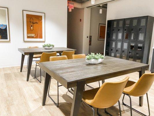 Locker and dining room at outpatient program Embark at Main Line.