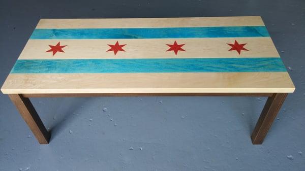 Chicago flag coffee table