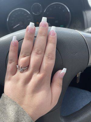 i asked for hot pink french tip and got white instead...