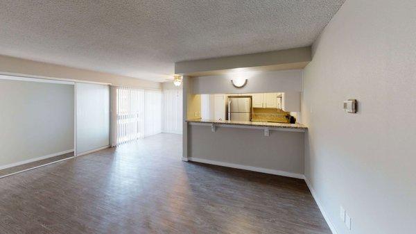 Open Space Living Room with Kitchen