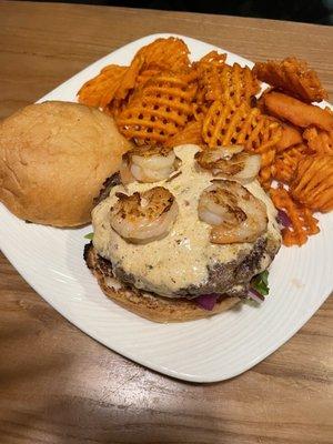 Surf and turf burger