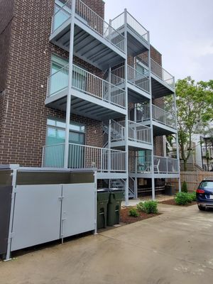 Another Chicago Metal Deck and Staircase Refinished By 100% Painting Contractors inc.