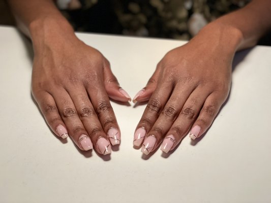 Structured gel manicure with nail art