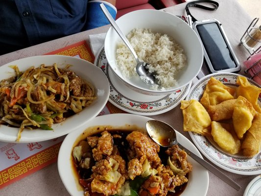 Mongolian beef and Governor's chicken