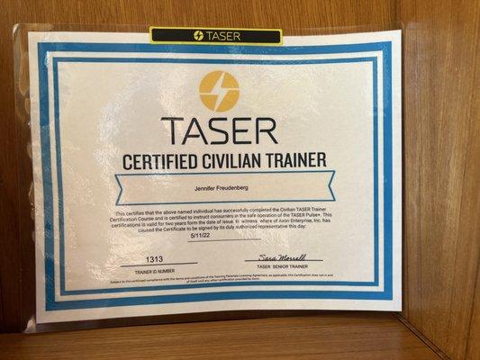 Certified TASER Instructor