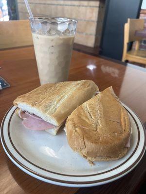 Iced Cafe con Leche & Cuban sandwich