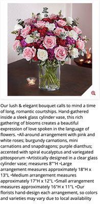 Bouquet posted on their site