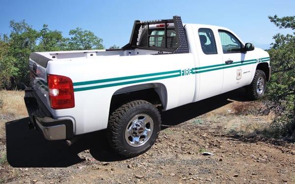 "The Double XX" cab guard headache rack with LED lights on a Chevy by Highway Products 1.800.TOOL.BOX