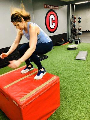 Box jumps for power