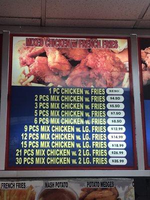 Menu chicken