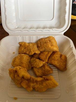 Tasty 1 lb. Catfish Nuggets... well less than a a pound since my husband was eating/inhaling them