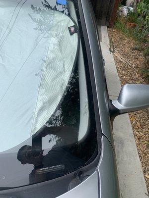 When cutting the trim of the old windshield, the A Pillar cover was cut.  When mentioned to the worker, he avoided the topic.