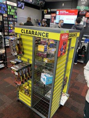 Sales floor clearance display.