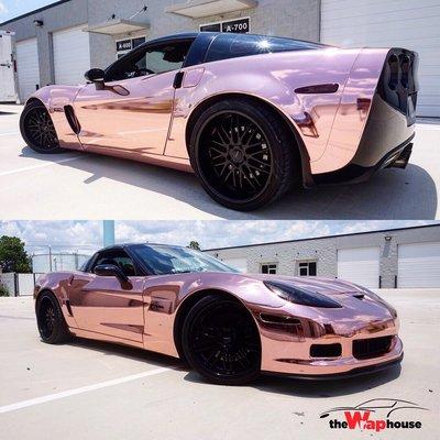 Rose gold chrome Corvette Z06.