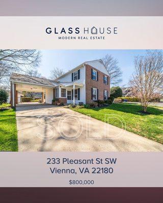 Sold! 233 Pleasant St SW Vienna VA | $800,000