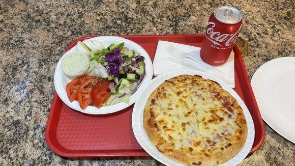 The BEST Pizza in West Chester  $8 special  Personal Pizza, Salad & drink Look at those tomatoes