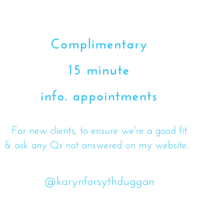 Complimentary 15 min info. appointments