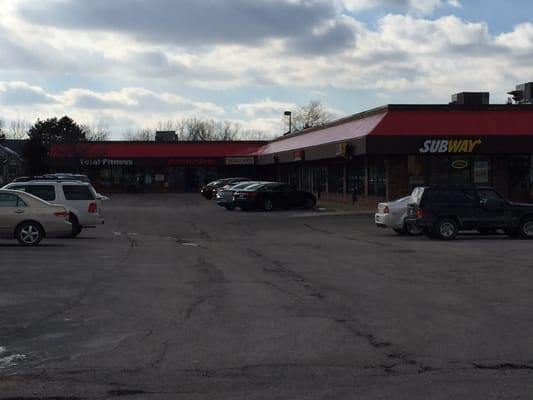 This is what the mall looks like from the front. It is one of the stores behind the Subway.