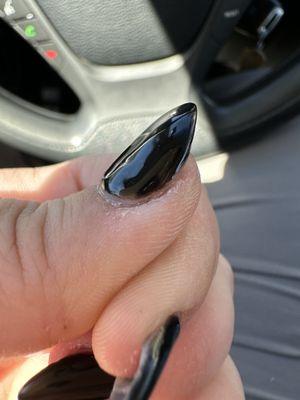 You can see on the sides where the polish was supposed to be.