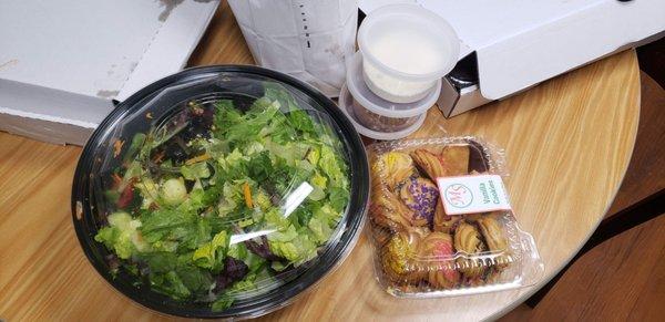 Threw in a salad and cookies for the order !