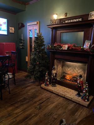 100 year old antique mantle in new man cave