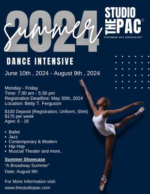 Looking For a Summer Dance Program? Train with The Studio PAC. See flyer for details.