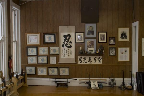 The shomen where we pay respect to those who came before us, and by accepting students, made it possible for us to learn.