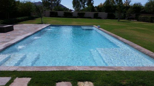 My pool sparkly blue