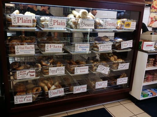 Just a small sample of the fresh bagels, made on premises