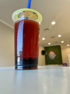 Fruit Watermelon with Black Tea and Boba