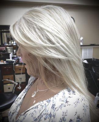 My not so old lady white hair - about 75% natural color , the rest is magic done with grey blending by YA YA March 2023