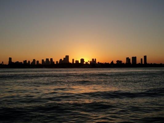 Sunset in downtown Miami