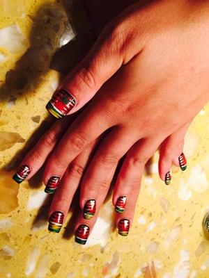 Ugly Jamaican nails but she likes it!