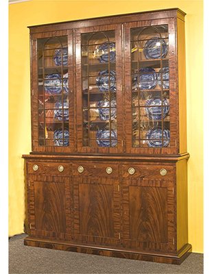 Mahogany breakfront made in Philadelphia circa 1825.