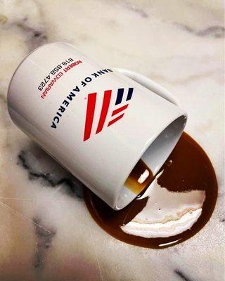 Fake Spill Coffee Mug. * In the U.S, 8 out of 10 consumers have one to 10 promotional products.