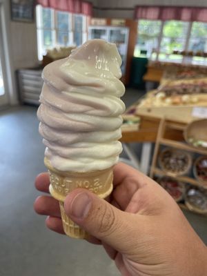 Strawberry vanilla soft serve