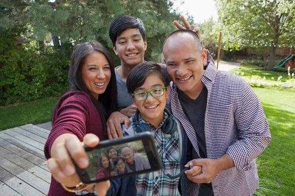 Focus Talent Management's actors and family on a commercial shoot.