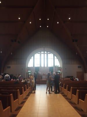 Inside the church.