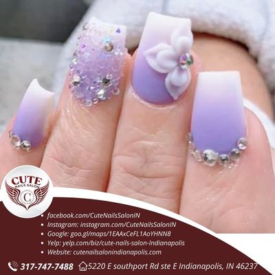 Thank you for all support!
Everyone will own gorgeous looking nails.
Follow us at
facebook.com/CuteNailsSalonIN