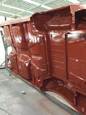 Red oxide paint on 59 El Camino belly