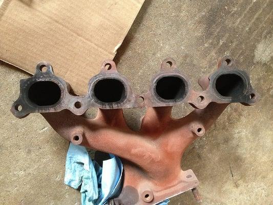 This is the manifold I brought in.  It was suffering from warpage and leakage.