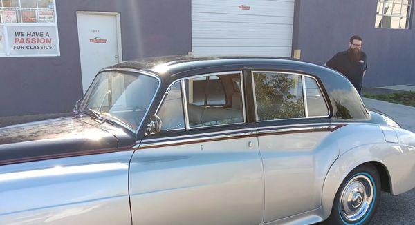 1958 Bentley after paint repaired outside Tanners Custom, Sept 2023