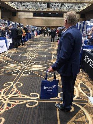 Our fearless leader sporting his "SWAG BAG" at the 2018 Governor's Conference.