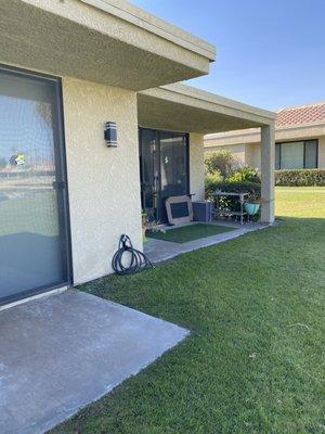 Concrete extension for back patio.