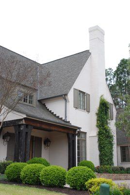 Copper valleys, Copper step flashing, combined with the copper downspouts is beautiful and enduring both in form and function.